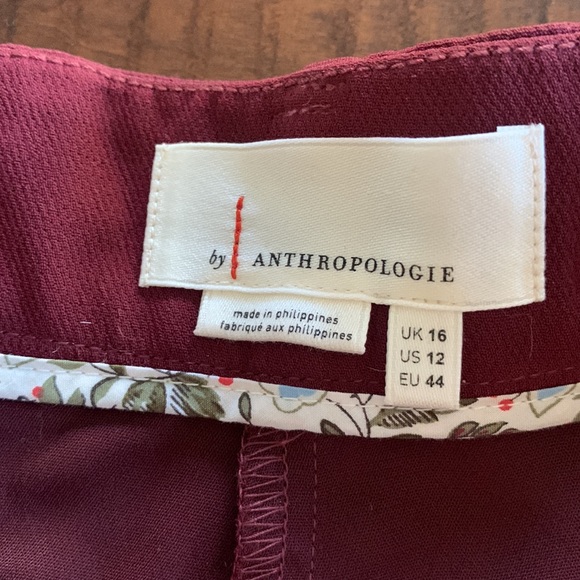 Wine 5 button Anthropologie trousers - Picture 3 of 8